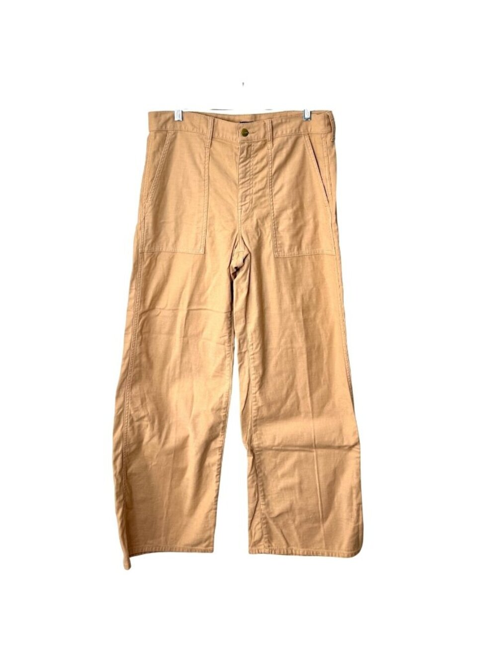 J. Crew Womens Size 29 Khaki Wide-Leg Pants High-Waisted Cotton Blend